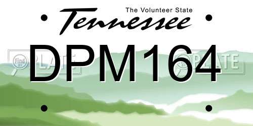 DPM164 Tennessee License Plate