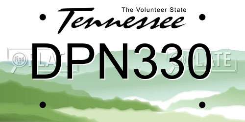 DPN330 Tennessee License Plate