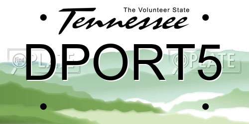DPORT5 Tennessee License Plate