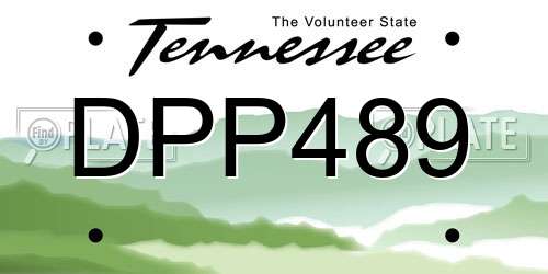 DPP489 Tennessee License Plate
