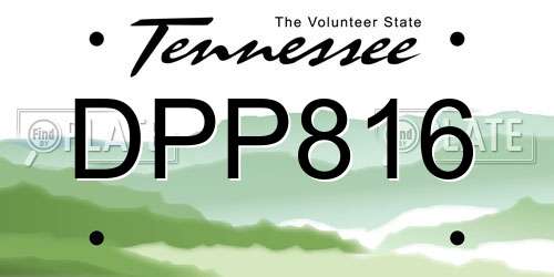 DPP816 Tennessee License Plate