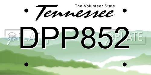 DPP852 Tennessee License Plate