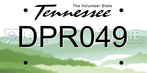 DPR049 Tennessee License Plate