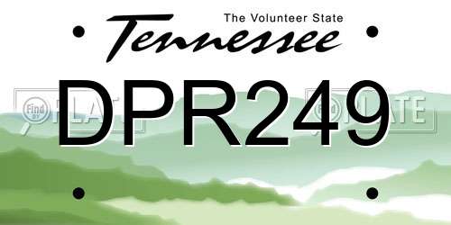 DPR249 Tennessee License Plate
