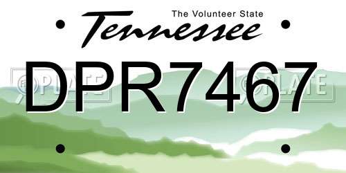 DPR7467 Tennessee License Plate