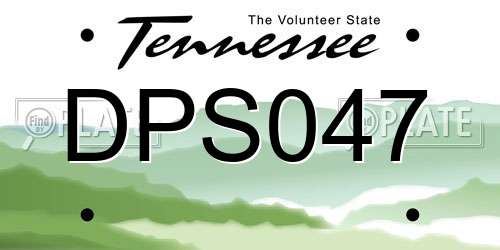 DPS047 Tennessee License Plate