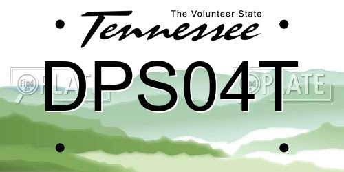 DPS04T Tennessee License Plate