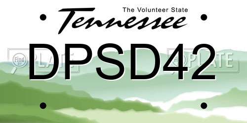 DPSD42 Tennessee License Plate