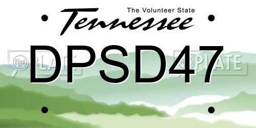 DPSD47 Tennessee License Plate