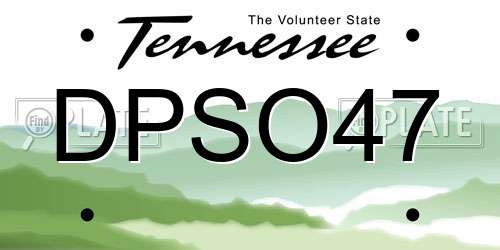 DPSO47 Tennessee License Plate