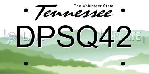 DPSQ42 Tennessee License Plate