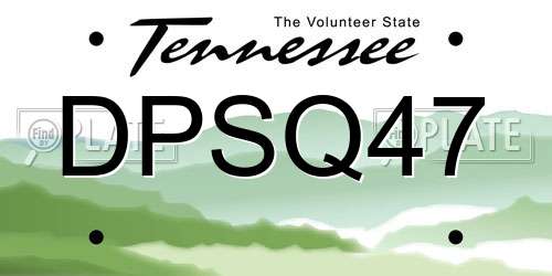 DPSQ47 Tennessee License Plate