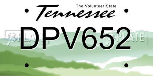 DPV652 Tennessee License Plate
