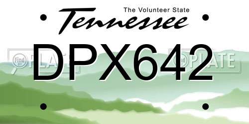 DPX642 Tennessee License Plate