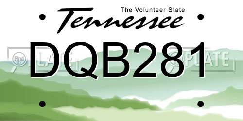 DQB281 Tennessee License Plate