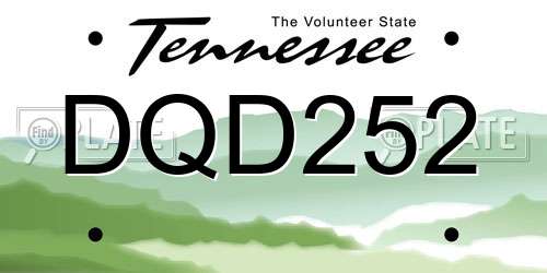 DQD252 Tennessee License Plate