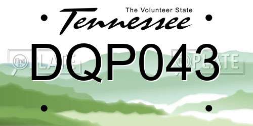 DQP043 Tennessee License Plate