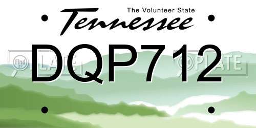 DQP712 Tennessee License Plate