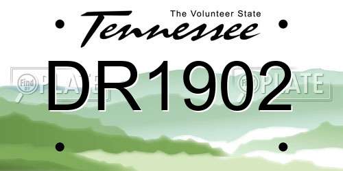DR1902 Tennessee License Plate