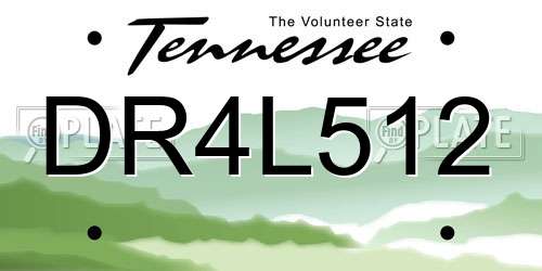 DR4L512 Tennessee License Plate