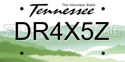 DR4X5Z Tennessee License Plate