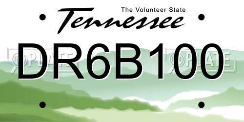 DR6B100 Tennessee License Plate