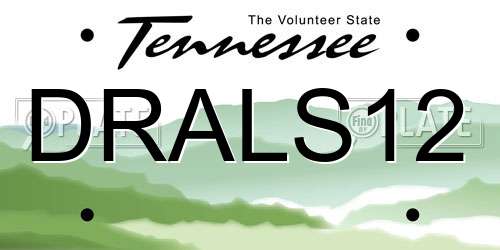DRALS12 Tennessee License Plate