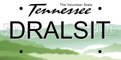 DRALSIT Tennessee License Plate
