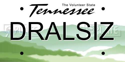 DRALSIZ Tennessee License Plate
