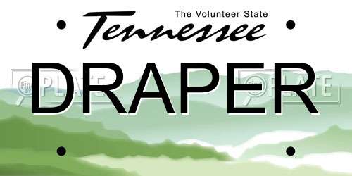 DRAPER Tennessee License Plate