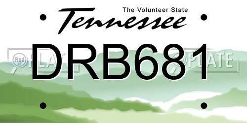DRB681 Tennessee License Plate