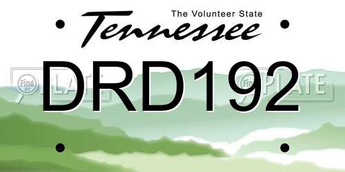 DRD192 Tennessee License Plate
