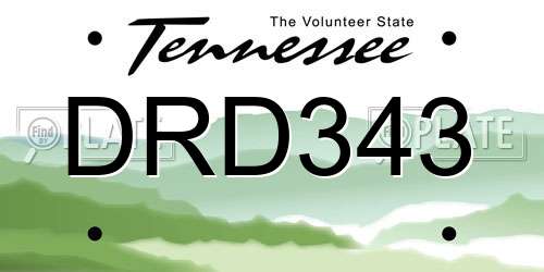 DRD343 Tennessee License Plate