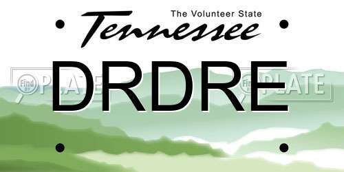 DRDRE Tennessee License Plate