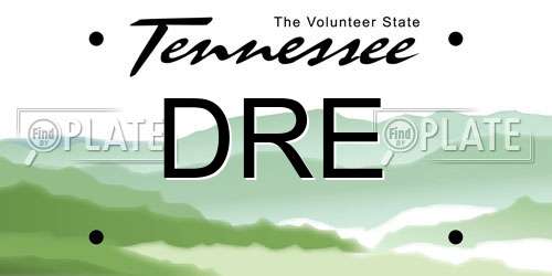 DRE Tennessee License Plate