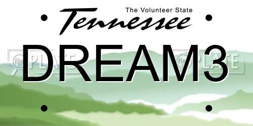 DREAM3 Tennessee License Plate