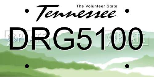 DRG5100 Tennessee License Plate