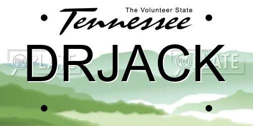 DRJACK Tennessee License Plate
