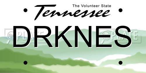 DRKNES Tennessee License Plate