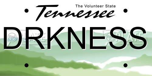 DRKNESS Tennessee License Plate