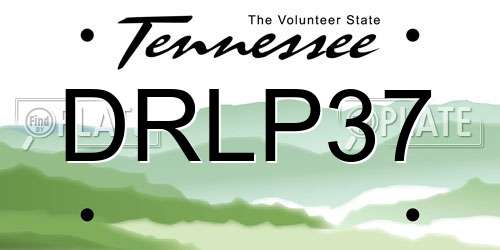 DRLP37 Tennessee License Plate