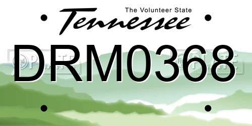 DRM0368 Tennessee License Plate