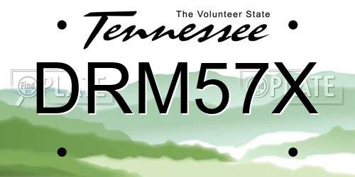 DRM57X Tennessee License Plate