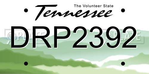 DRP2392 Tennessee License Plate