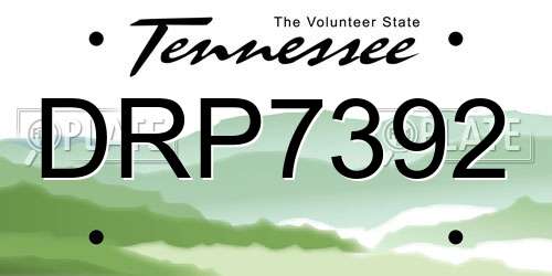 DRP7392 Tennessee License Plate