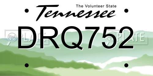 DRQ752 Tennessee License Plate