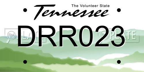 DRR023 Tennessee License Plate