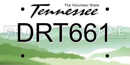 DRT661 Tennessee License Plate