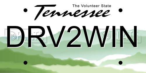 DRV2WIN Tennessee License Plate