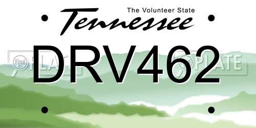 DRV462 Tennessee License Plate